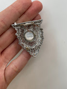 Art Deco Platinum Pearl & Diamond Clip Brooch - The Back Vault