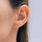 2.07 cttw Round Diamond Stud Earrings (J-K, VVS1-VVS2, GIA) - The Back Vault