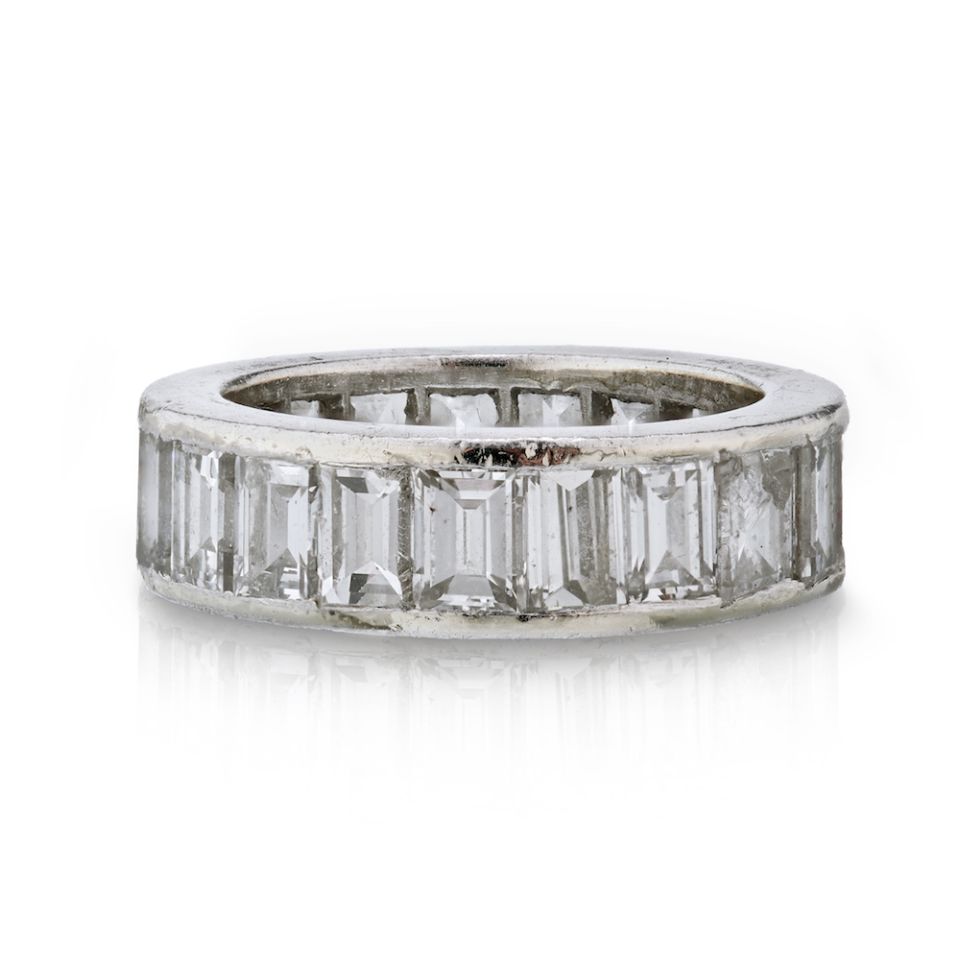 Platinum 8.50 carats Emerald Cut Diamond Eternity Band - The Back Vault Jewelry