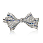 Van Cleef & Arpels Art Deco Platinum Sapphire & Diamond Bow Pin Brooch - The Back Vault