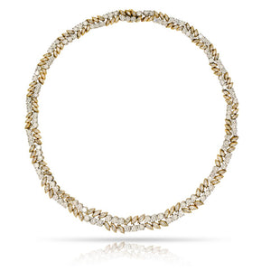 French 18K Yellow Gold 32 carat Diamond Necklace