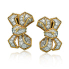 Platinum & 18K Yellow Gold 16.00 Carats Diamonds Earrings and Brooch Jewelry Set - The Back Vault Jewelry