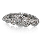 Art Deco Platinum Cluster Diamond 38.00cttw Bracelet - The Back Vault Jewelry