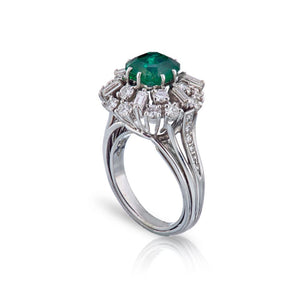 Platinum 2 carat Emerald and Diamond Ring