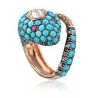 Turquoise Serpent Snake Diamond Ring - The Back Vault