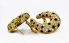 18K Yellow Gold Diamond & Onyx Earrings - The Back Vault Jewelry