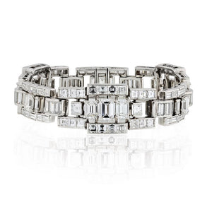 Oscar Heyman Platinum 30.63 Carat Diamond Line Bracelet