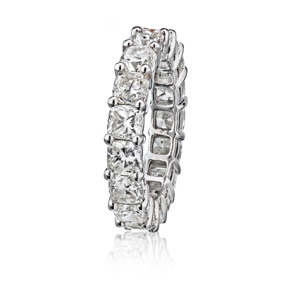 Platinum 17 Cushion Cuts approx 6.00 cttw Diamond Eternity Band - The Back Vault Jewelry