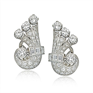 Art Deco Platinum  Earrings