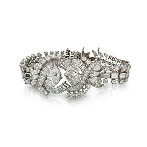 21 Carat Pear, Marquise And Baguette Cut Diamond Vintage Bracelet