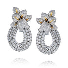 18K Two Tone 13 carat Diamond Statement Flower Earrings - The Back Vault Jewelry