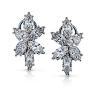 Platinum Marquise & Pear Cut Diamond Clip-On 7.00cttw Earrings - The Back Vault