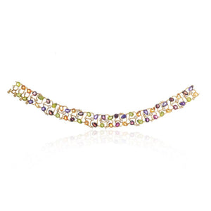 Chanel 18K Yellow Gold Multicolor Gemstone And Diamond Collar Necklace