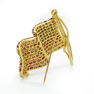 Tiffany & Co. 18K Yellow Gold American Flag with Diamonds Rubies & Sapphires Brooch - The Back Vault Jewelry