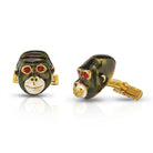 David Webb 18K Yellow Gold Gorillia, Monkeys 4 Studs Cuff Links - The Back Vault