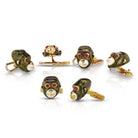 David Webb 18K Yellow Gold Gorillia, Monkeys 4 Studs Cuff Links - The Back Vault