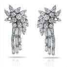 Circa 1960's Platinum 6.50 Carat Waterfall Diamond Earrings - The Back Vault Jewelry