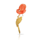 Van Cleef & Arpels French 18K Yellow Gold 1965 Coral Rose Brooch - The Back Vault