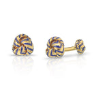 Tiffany & Co. 18K Yellow Gold Chevron Blue Enamel Knot Cuff Links - The Back Vault