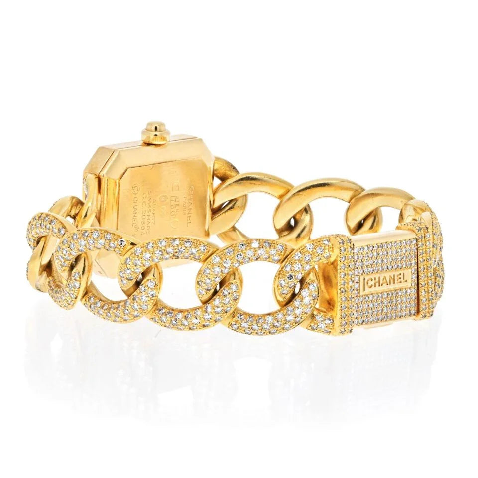 Chanel 18K Yellow Gold Premier Diamond Black Dial Women Watch