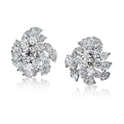 Platinum 17.65 Carat Cluster Diamond Earrings - The Back Vault Jewelry