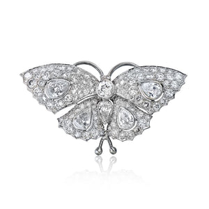 Platinum 13.50 carat Diamond Vintage Butterfly Brooch