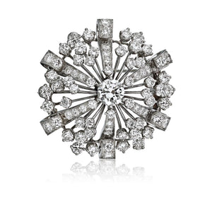 Oscar Heyman Platinum Diamond Flower Snowflake Brooch