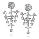 Kieselstein Cord 18K White Gold 3 carat Diamond Flower Earrings - The Back Vault Jewelry