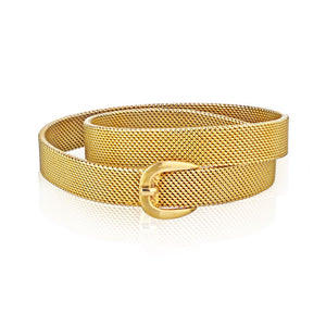 Hermes 18K Yellow Gold Mesh Double Tour Bracelet