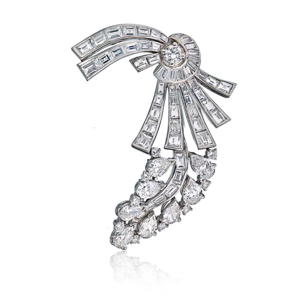 Circa 1950's Platinum 10 carat Diamond Brooch – The Back Vault