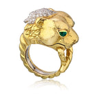 David Webb Platinum & 18K Yellow Gold Estee Lauder Lion Ring - The Back Vault