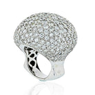 18K White Gold 25 Carats Dome Diamond Cluster Ring - The Back Vault