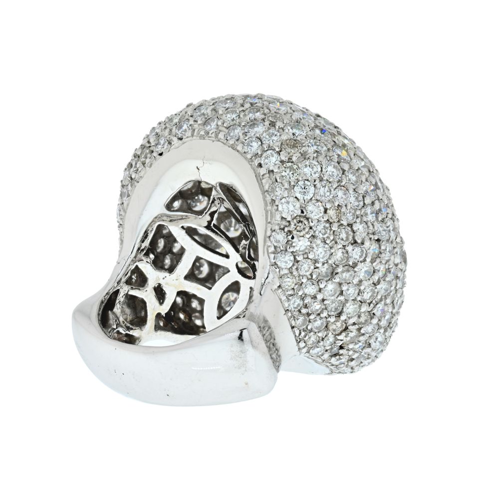 18K White Gold 25 Carats Dome Diamond Cluster Ring - The Back Vault