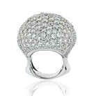 18K White Gold 25 Carats Dome Diamond Cluster Ring - The Back Vault