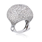 18K White Gold 25 Carats Dome Diamond Cluster Ring - The Back Vault