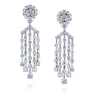 Circa 1980's Platinum Chandelier Dangling Diamond Drop 38cttw Earrings - The Back Vault Jewelry