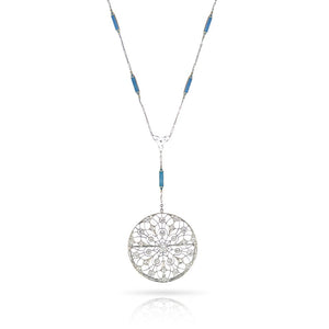 Edwardian Platinum Openwork Round Diamond Filigree Pendant