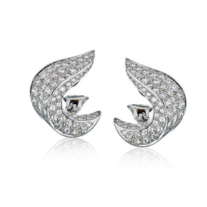 Jean Vitau Circa 1970's Platinum 9.50 carat Diamond Clip-On Earrings