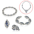 18K White Gold Sapphire And Diamond Convertable Necklace Jewelry Set - The Back Vault Jewelry