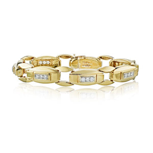 David Webb Platinum & 18K Yellow Gold Diamond 0.78cts Bracelet