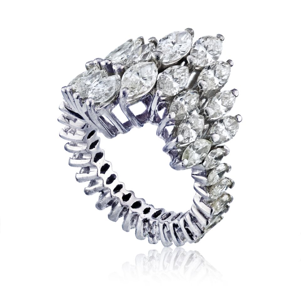 Platinum Marquise Diamond Ring - The Back Vault Jewelry