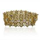 Van Cleef & Arpels Circa 1950's Platinum & 18K Yellow Gold Snowflake Diamond Bracelet - The Back Vault