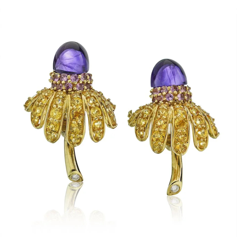 Tiffany & Co. Circa 1990 18K Yellow Gold Yellow Sapphire Amethyst