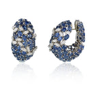 David Webb Platinum Sapphire & Diamonds Earrings And Ring Jewelry Set - The Back Vault