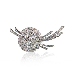 Van Cleef & Arpels Circa 1950's Platinum 18.00 carat Diamond Brooch