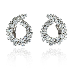 Platinum 18.50 Carat Round Diamond Earrings