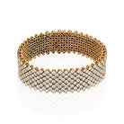 Asprey 18K Yellow Gold Flexible 27 Carat Round Cut Diamond Bracelet - The Back Vault Jewelry