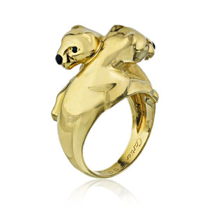 Cartier Panthere 18K Yellow Gold Double Head Cocktail Ring