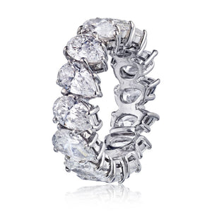 Platinum 7.50 carats Pear Shape Cut Diamond Eternity Band