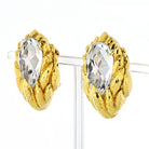 David Webb Platinum & 18K Yellow Gold Hammered Quartz Clip-On Earrings - The Back Vault